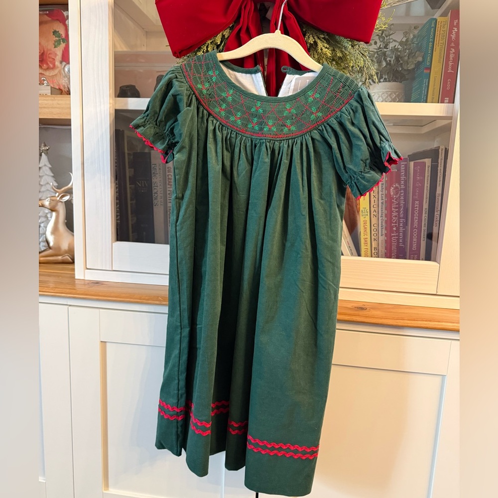 Christmas boutique embroidered dress NWT